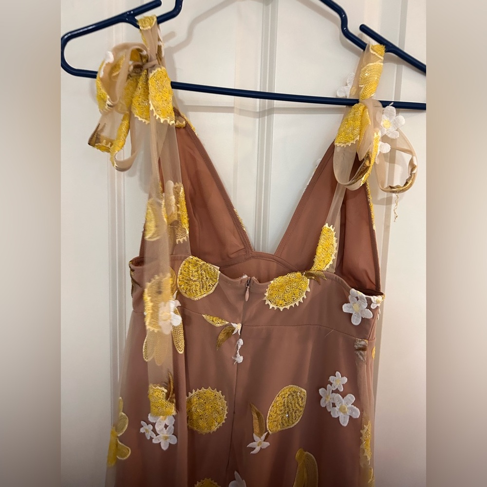 For Love And Lemons Yellow Floral Midi Dress - Picture 11 of 14